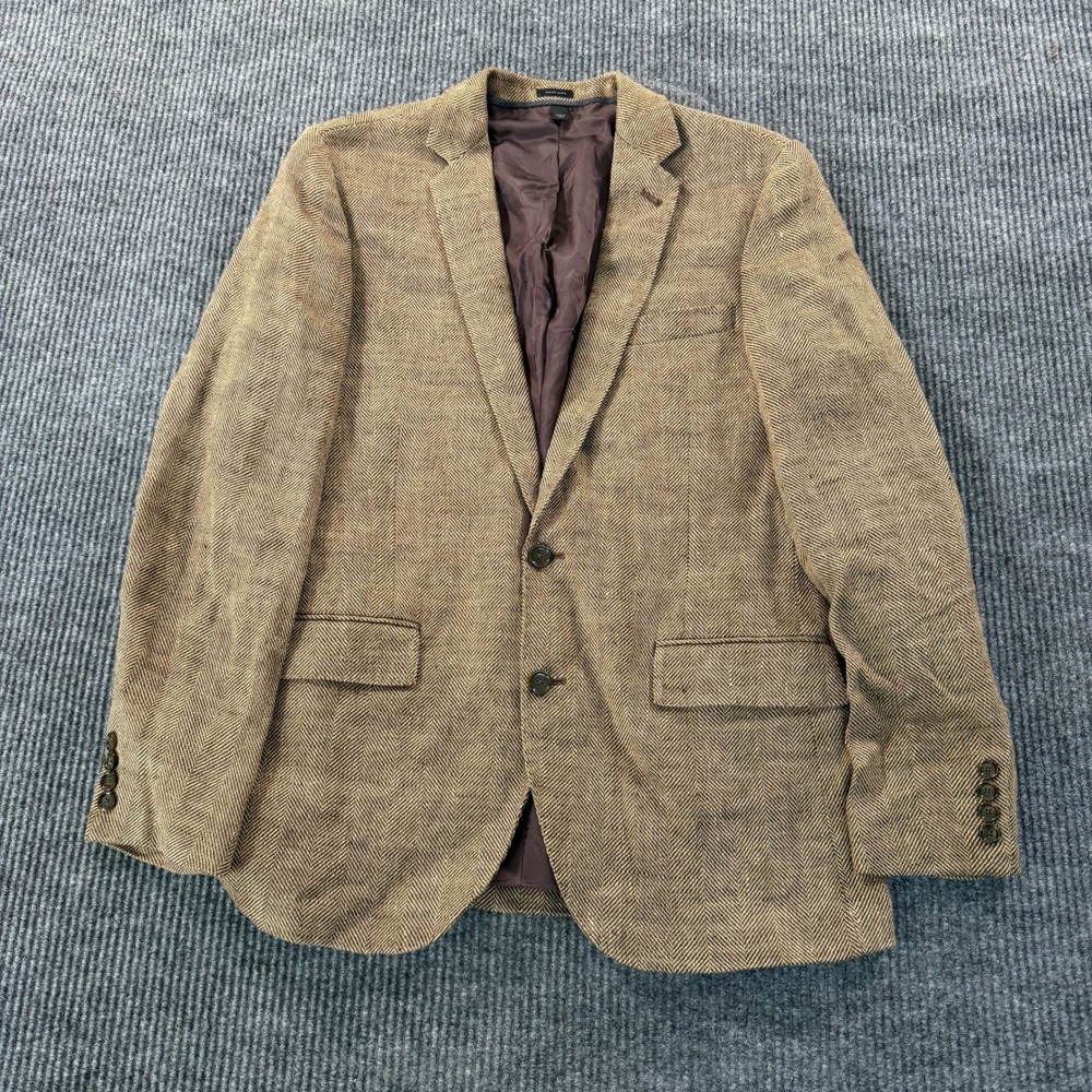 J.Crew Mens Ludlow Blazer 40R Brown Herringbone Italian Cloth Sport Coat